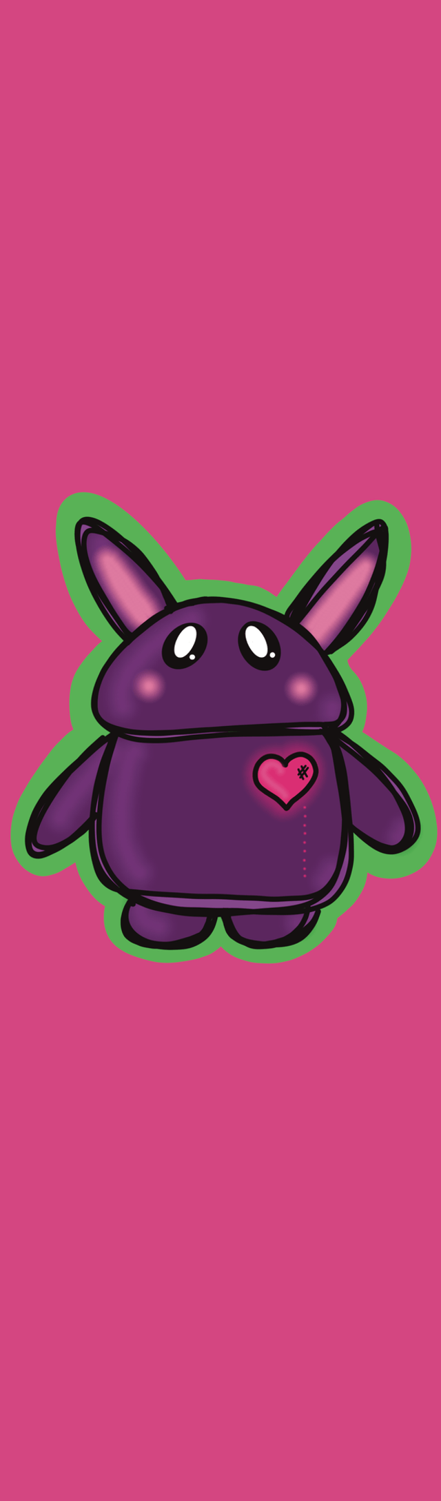 MARQUE PAGE "LAPIN MAUVE CYBER PUNK"
